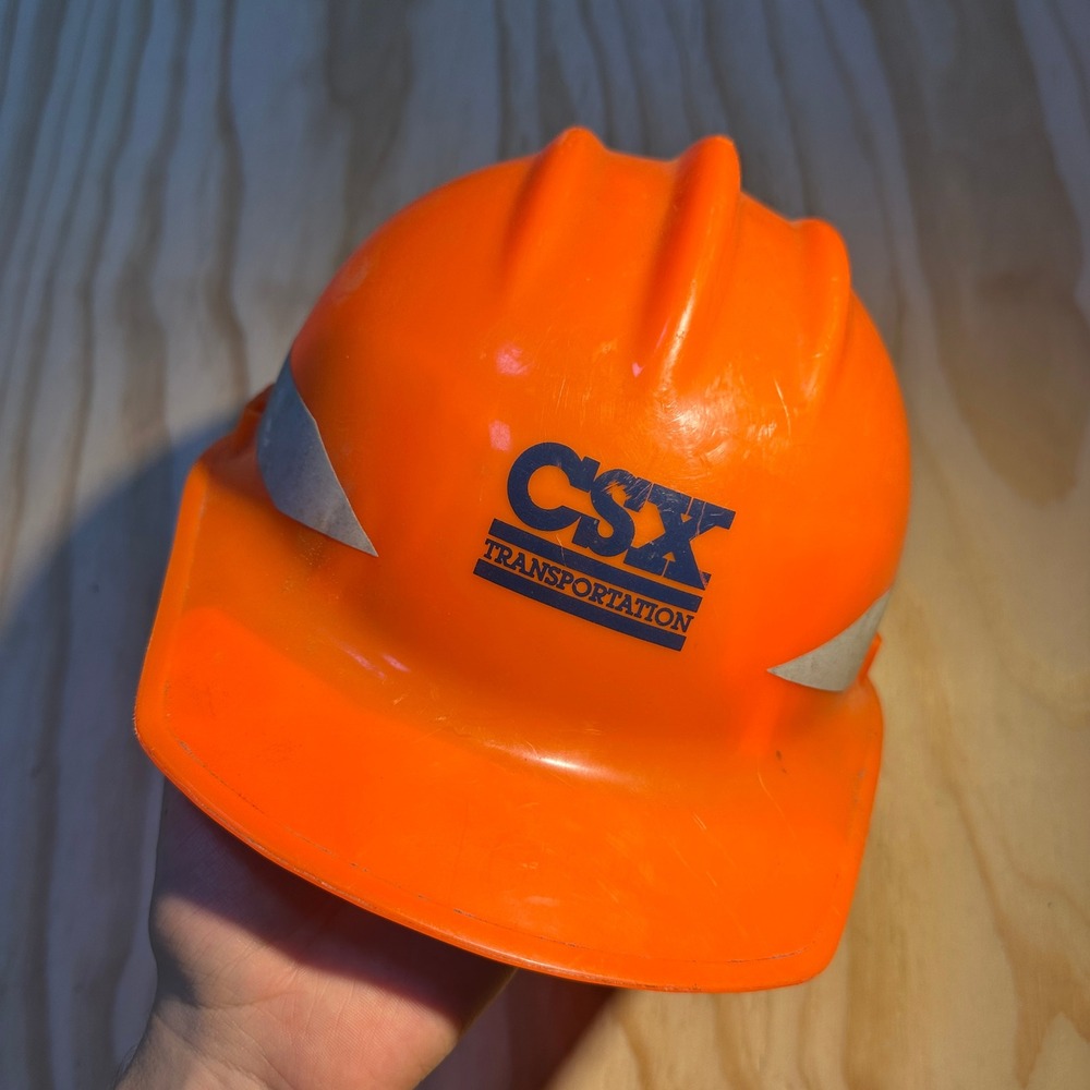 Bullard CSX Transportation Orange Hard Hat Reflective Vintage Railroad Safety